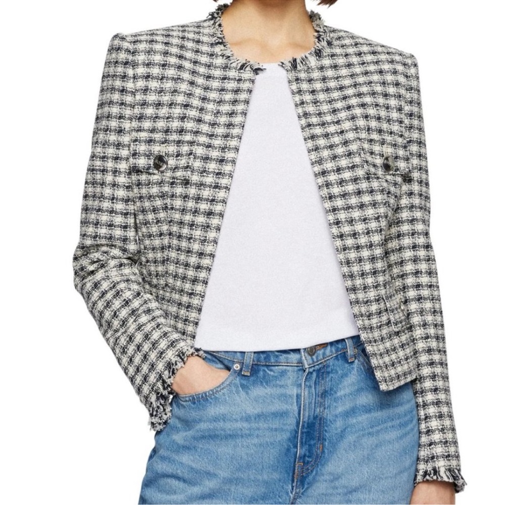 BOSS Jatwea tweed Women's Jacket in navy/ white size 10